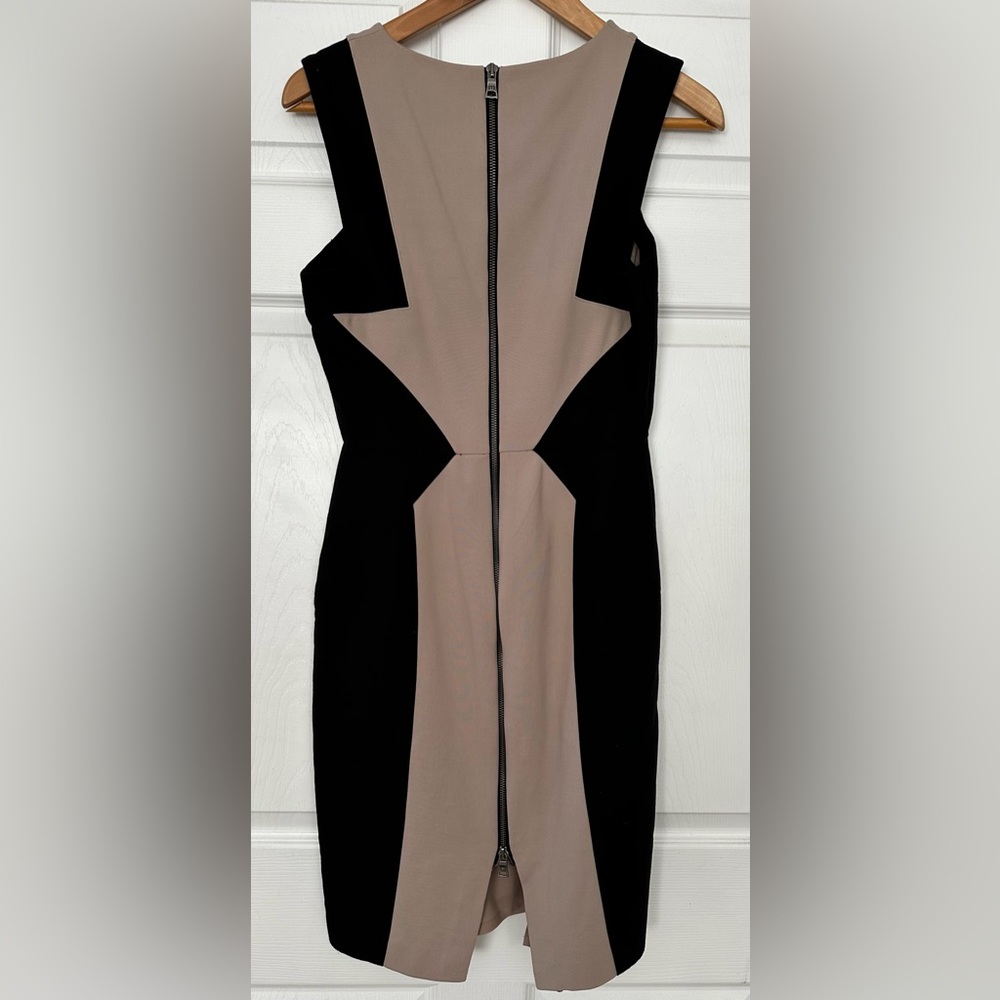 BCBGMaxAzria Black and Tan Midi Dress - Picture 2 of 9